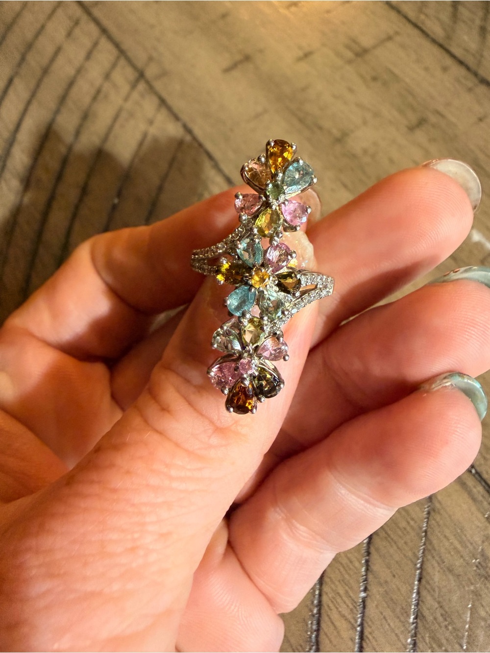 D’Joy 925 multicolor flower ring size 7.5 - Picture 7 of 7